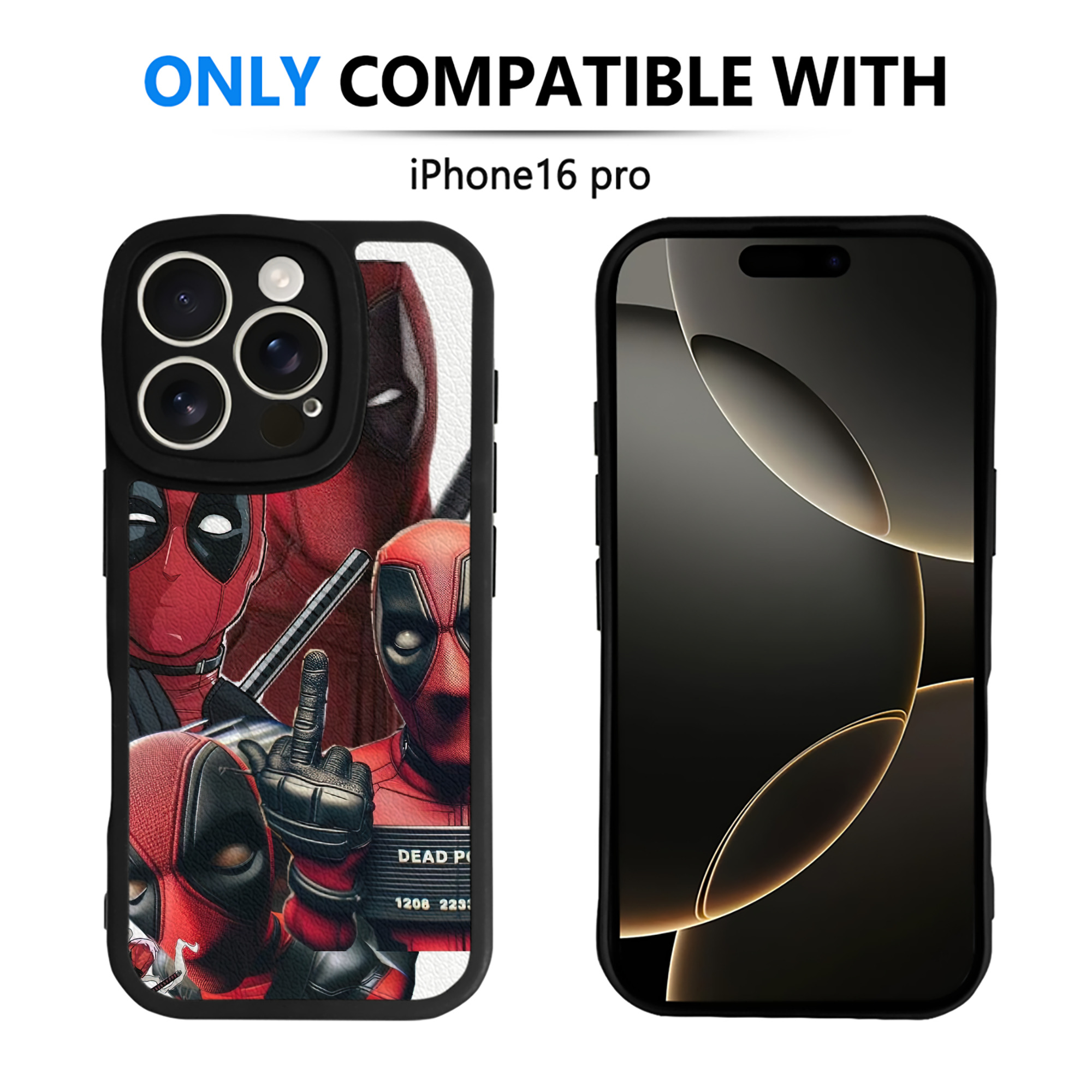 （画像用） Deadpool デッドプール 【iPhone 16シリーズ対応】シリコンスマホケース（レザー調） 材質：シリコン